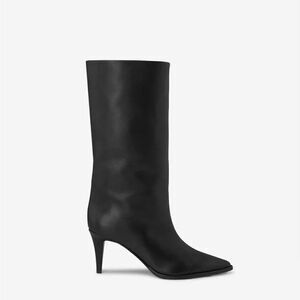 Tamara Mellon mid calf boots 75cm heel napa leather black 39.5 new never worn